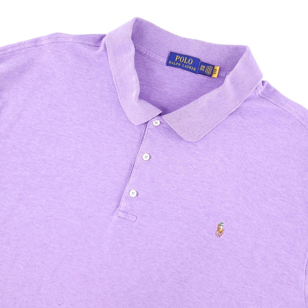 Polo Ralph Lauren Polo Shirt Mens Big 3X Purple Solid Cotton Pony Logo Top